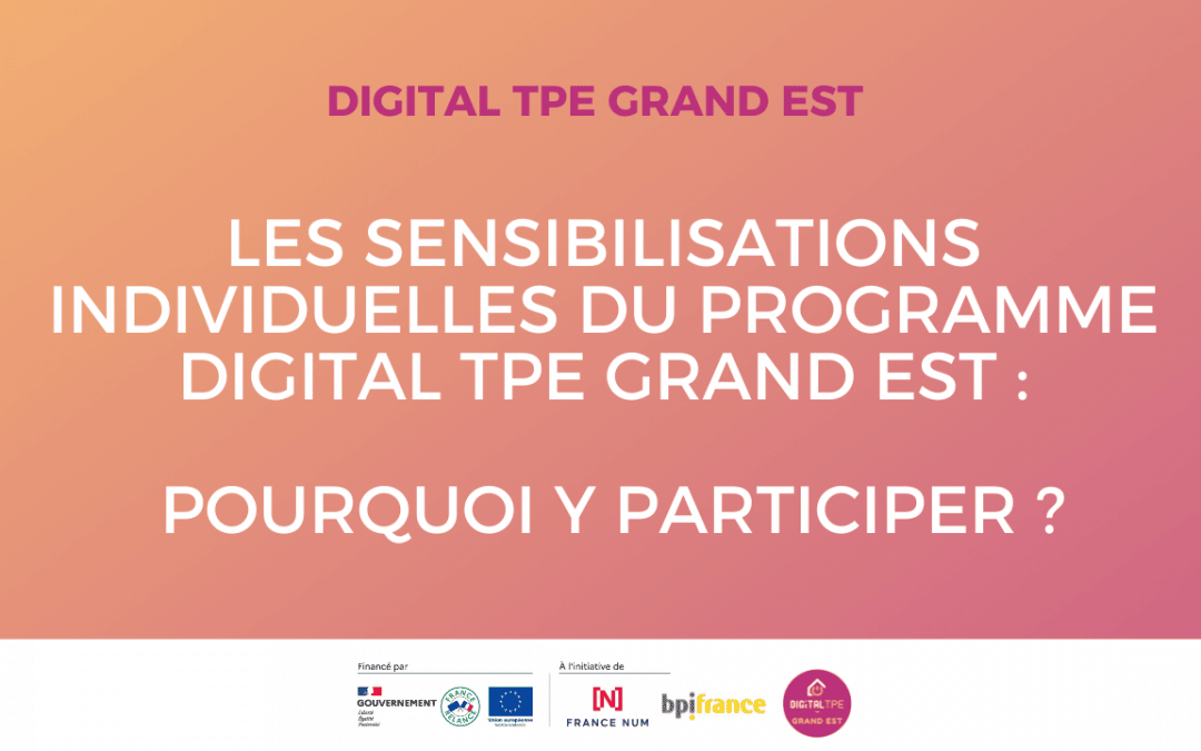 Les sensibilisations individuelles du programme Digital TPE Grand Est : pourquoi y participer ?