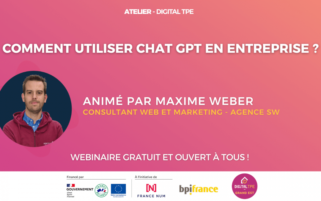 26 avril 2023 – Comment utiliser Chat GPT en entreprise ?